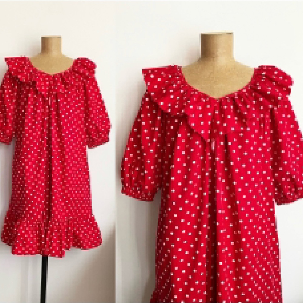 Red Polka dot vintage house dress